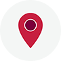 A red vector drawing of a location pin
