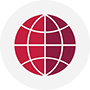 A red vector drawing representing a World Globe